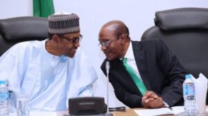 Read more about the article President Buhari Welcomes Godwin Emefiele At State House.