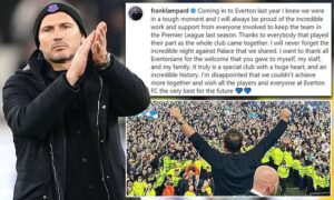 Read more about the article ‘I’m Disappointed We Couldn’t Achieve More Together,’ Frank Lampard Says After Everton Fires Him.